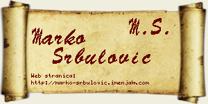 Marko Srbulović vizit kartica